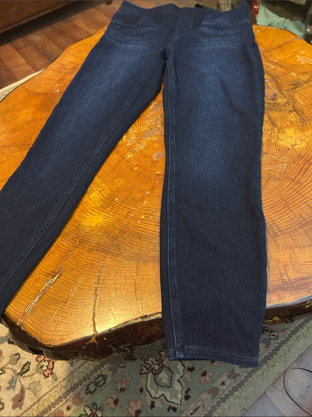 SPANX Dark Blue Pull-On Jeggings – Sleek Stretch Fit Real back Pockets Excellent